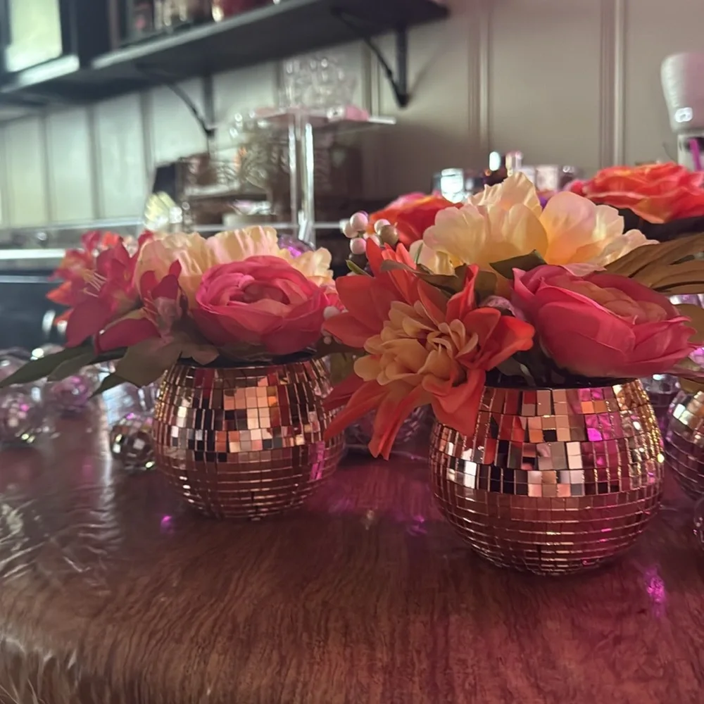 4- Rose Gold 🪩 Disco Ball Decor